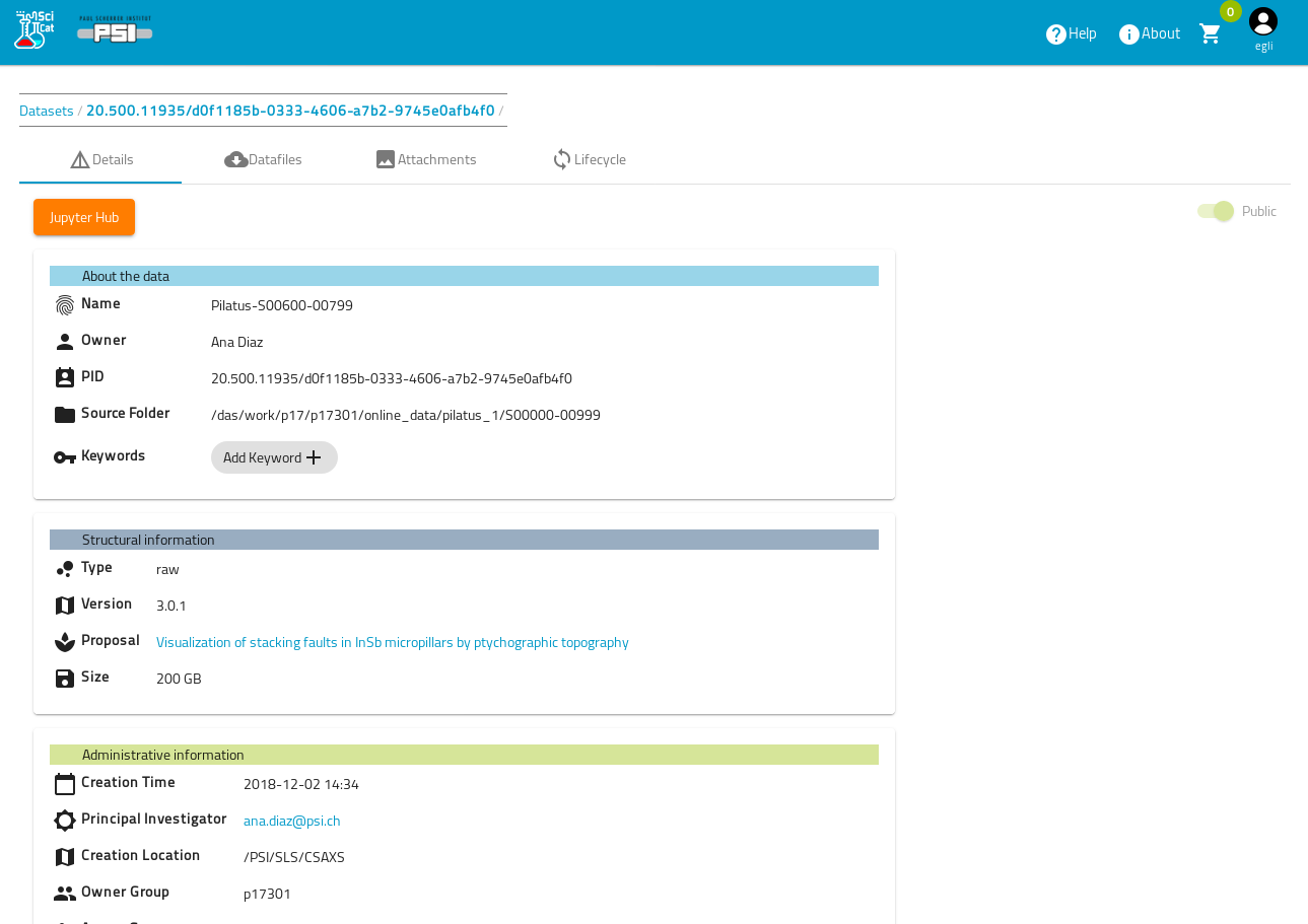 Dataset Detail View