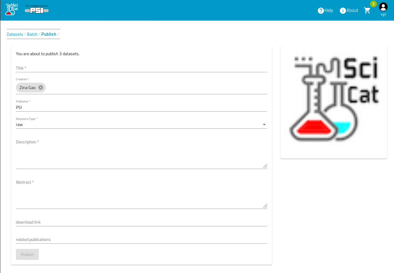 Adding metadata for publication