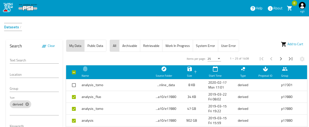 Selecting datasets for publication